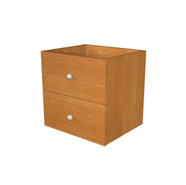 Cassettiera per casellario rainbow - 2 cassetti - 32,5x28,8x32,5 cm - noce chiaro - artexport