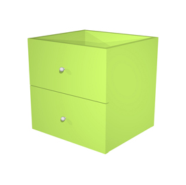 Cassettiera per casellario rainbow - 2 cassetti - 32,5x28,8x32,5 cm - verde neon - artexport
