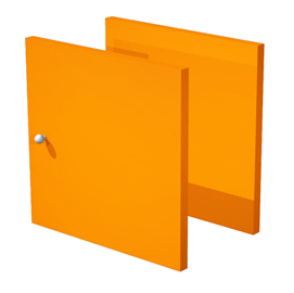 Coppia ante rainbow - 32,2x32,1 cm - per libreria - arancio - artexport