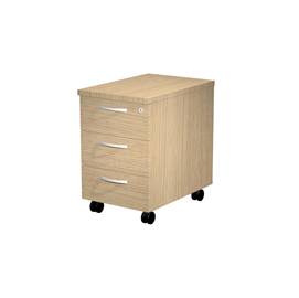 Cassettiera agorà - 39,4x60x60 cm - 3 cassetti - con ruote - rovere - artexport