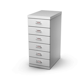 Cassettiera in acciaio - 6 cassetti - 29x43x67 cm - grigio - tecnical 2