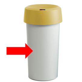 Contenitore modo round - diametro 38 cm - altezza 73 cm - plastica robusta - 50 l - grigio - rotho