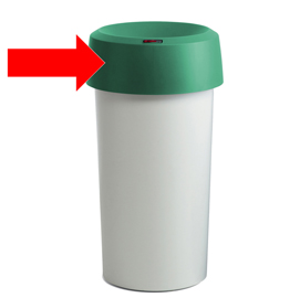 Coperchio per contenitore modo round - con fermasacco - 38x15 cm - anello verde - rotho