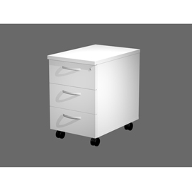 Cassettiera agorà - 39,4x60x60 cm - 3 cassetti - con ruote - bianco - artexport