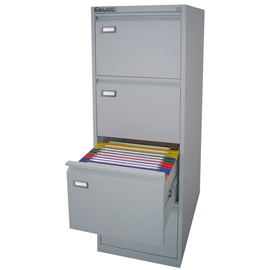 Classificatore kubo - per cartelle sospese - 4 cassetti - 46x62x132cm - grigio - bertesi