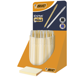 Cristal shine - fusto oro/argento - bic - expo 40 pezzi