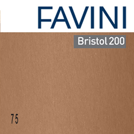 Cartoncino bristol color - 70x100cm - 200gr - marrone 75 - favini - conf. 10 pezzi