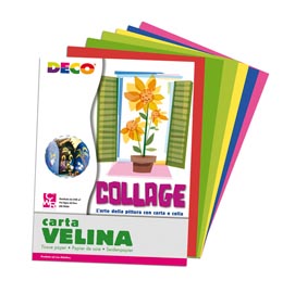 Carta velina - 50x76cm - assortimento 5 colori caldi - cwr - busta 25 fogli
