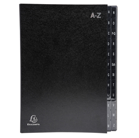 Classificatore alfabetico a/z ordonator - 25x33 cm - nero - exacompta