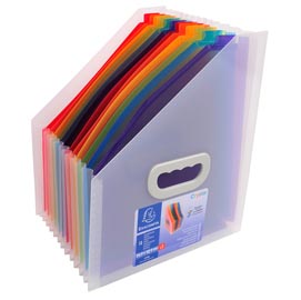 Classificatore portariviste crystal - 12 tasche - pp - 26.5x32.5 cm - exacompta