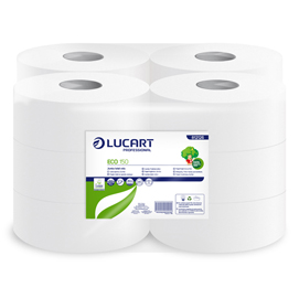 Carta igienica eco mini jumbo - 2 veli - 15 gr - diametro 18 cm - 9,1 cm x 150 mt - lucart