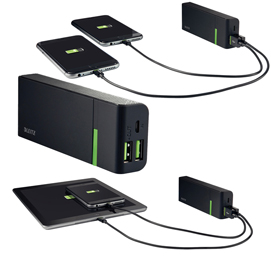 Caricatore portatile - 2 porte usb - 5200 mah - leitz complete