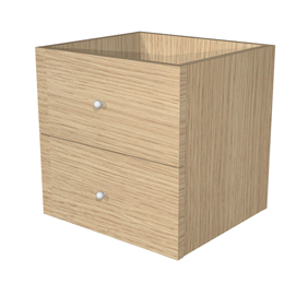 Cassettiera per casellario rainbow - 2 cassetti - 32,5x28,8x32,5 cm - rovere - artexport