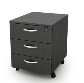 Cassettiera rainbow - 41x50x52,2 cm - 3 cassetti - con ruote - nero venato - artexport