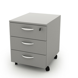 Cassettiera rainbow - 41x50x52,2 cm - 3 cassetti - con ruote - grigio - artexport