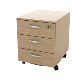 Cassettiera rainbow - 41x50x52,2 cm - 3 cassetti - con ruote - rovere - artexport