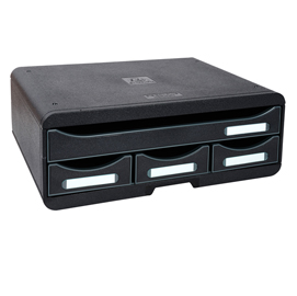 Cassettiera toolbox - 27x35,5x13,5 cm - 4 cassetti - nero - exacompta