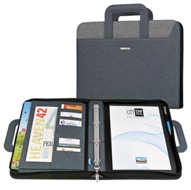 Cartella portablocco - con manici - nero/grigio - 28,5x36cm - niji