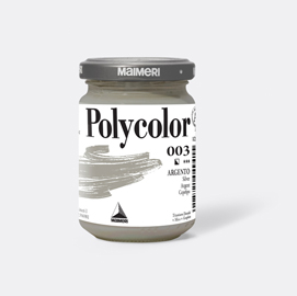 Colore vinilico polycolor - 140 ml - argento - maimeri
