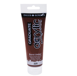 Colore acrilico fine graduate - 120 ml - terra d'ombra bruciata - daler rowney