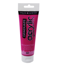 Colore acrilico fine graduate - 120 ml - rosa permanente - daler rowney