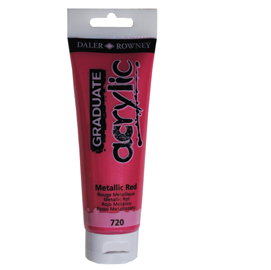 Colore acrilico fine graduate - 120 ml - rosso metal - daler rowney