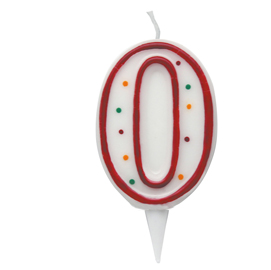 Candelina zuccherino - numero 0 - h.8.5cm - big party