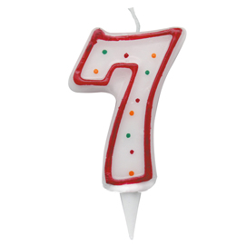 Candelina zuccherino - numero 7 - h.8.5cm - big  party