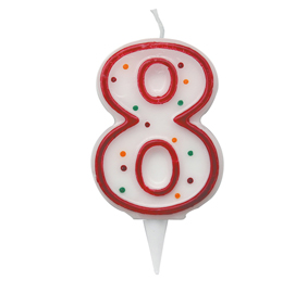 Candelina zuccherino - numero 8 - h.8.5cm - big  party