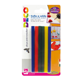 Colle per pistole mini - colori assortiti - ø7mm - lunghezza 10cm - cwr -  conf. 12 stick