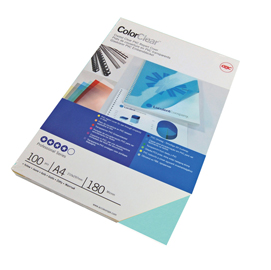 Copertine colorclear™ per rilegatura - a4 - 180 micron - pvc - verde - gbc - conf. 100 pezzi