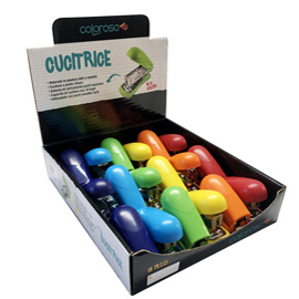 Cucitrici in abs - colori assortiti - riplast - espositore 18 pezzi