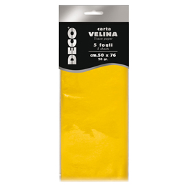 Carta velina - 20gr - 50x76cm - giallo - 5 fogli - cwr
