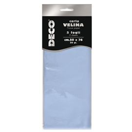 Carta velina - 20gr - 50x76cm - azzurro baby - 5 fogli - cwr