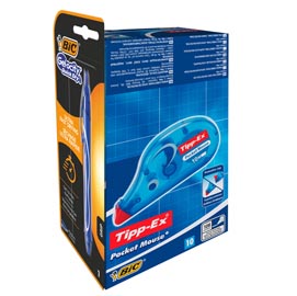 Correttore a nastro pocket mouse - 4,2mm x 10mt - tipp ex - conf.10 pezzi + 1 gelocity
