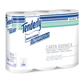 Carta igienica tenderly - 300 strappi - diametro 11,8 cm - 9,6 cm x 37,5 mt - tenderly professional - pacco 6 rotoli