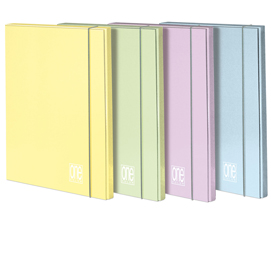 Cartella 3 lembi pastel one color - con elastico - dorso 1 cm - colori assortiti - blasetti