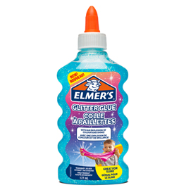 Colla glitterata liquida slime - blu - flacone 177 ml - elmer's newell