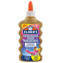 Colla glitterata liquida slime - oro - flacone 177 ml - elmer's newell