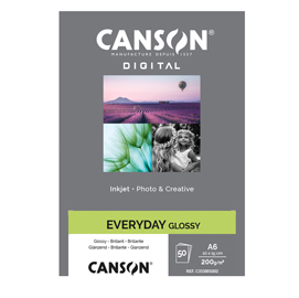 Carta inkjet everyday - 10 x15 cm - 200 gr - lucida - 50 fogli - canson