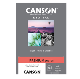 Carta inkjet premium - 10 x15 cm - 255 gr - lucida - 50 fogli - canson