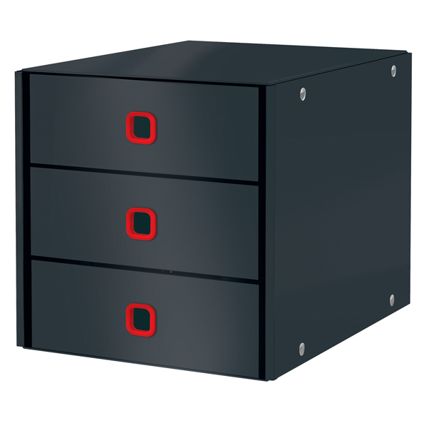 Cassettiera clickstore cosy - 3 cassetti - grigio - leitz