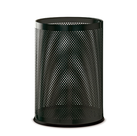 Cestino tondo nero 14l in metallo traforato