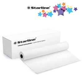 Carta plotter - stampa inkjet - 1067 mm x 50 mt - 90 gr - opaca - bianco - starline