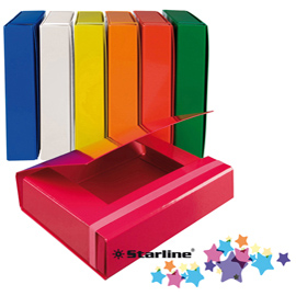 Cartella progetto - con elastico - dorso 3 cm - rosso - starline
