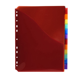 Divisori neutri a 12 tacche - pp - a4 maxi - con portaetichetta - colori assortiti -exacompta