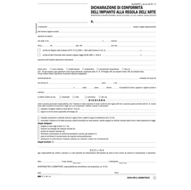 Dichiarazione conformità impianto snap - 5 copie snap - 29,7 x 21cm - 100 fogli - edipro