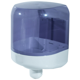 Dispenser asciugamani a spirale prestige -  formato maxi - 25,6x27,5x33,5 cm - bianco/azzurro trasparente - mar plast