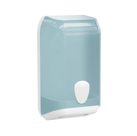 Dispenser carta igienica interfogliata - 307 x 133 x 158 mm - bianco / azzurro - replast
