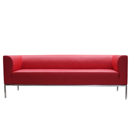 Divanetto diwa dw3 - 3 posti - con braccioli inclusi - rosso - unisit